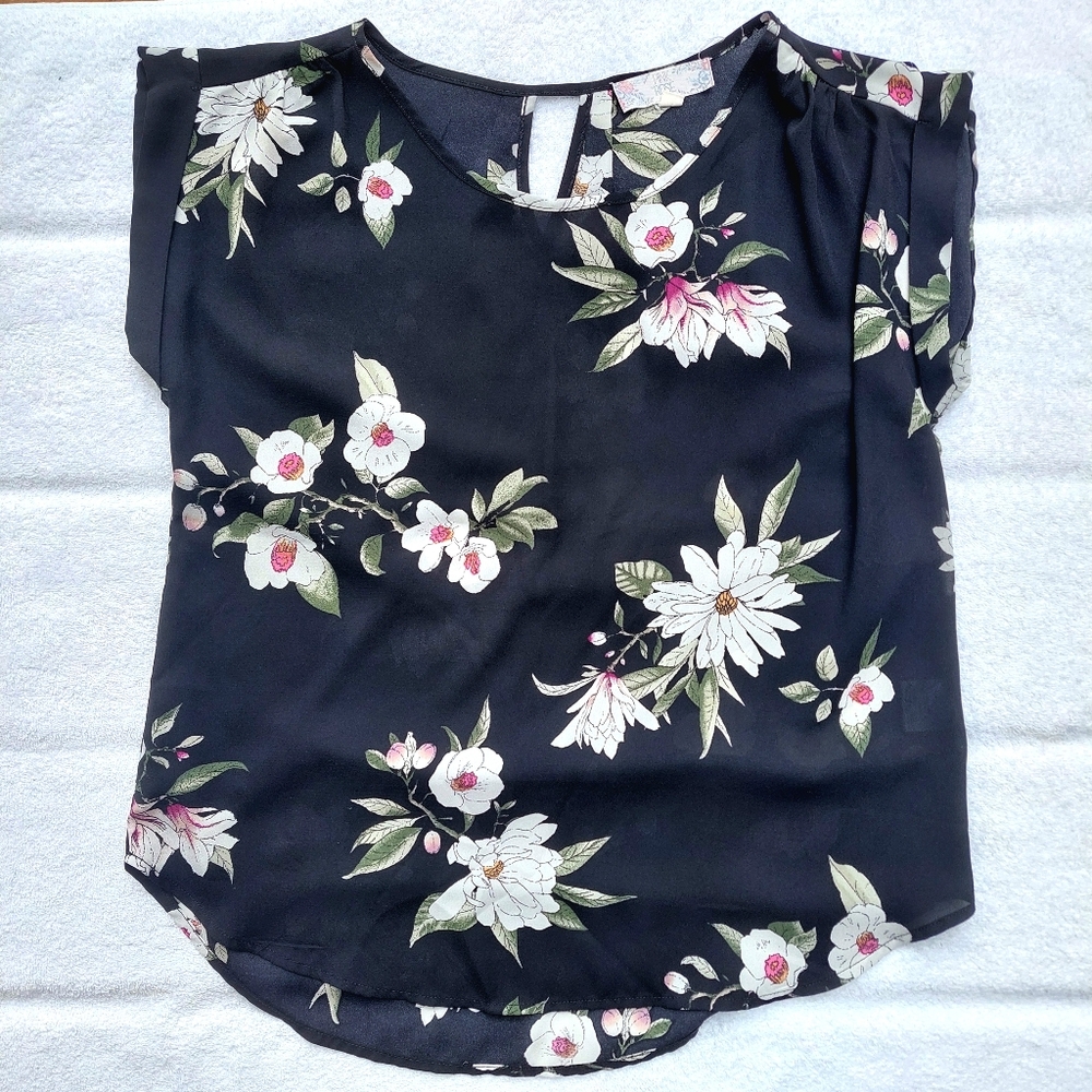 Pink Rose Floral Blouse
